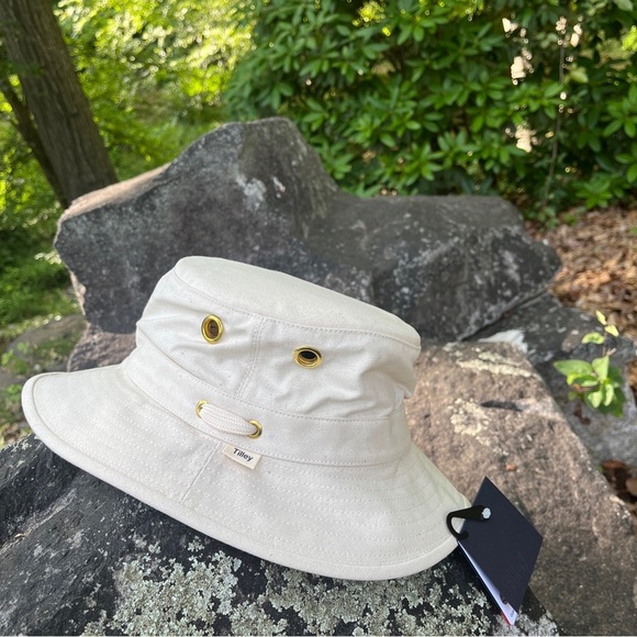 Tilley ICON T1 buck hat UPF50+ sun protection ties on floats cotton Sz M 7 1/8 - Picture 14 of 14